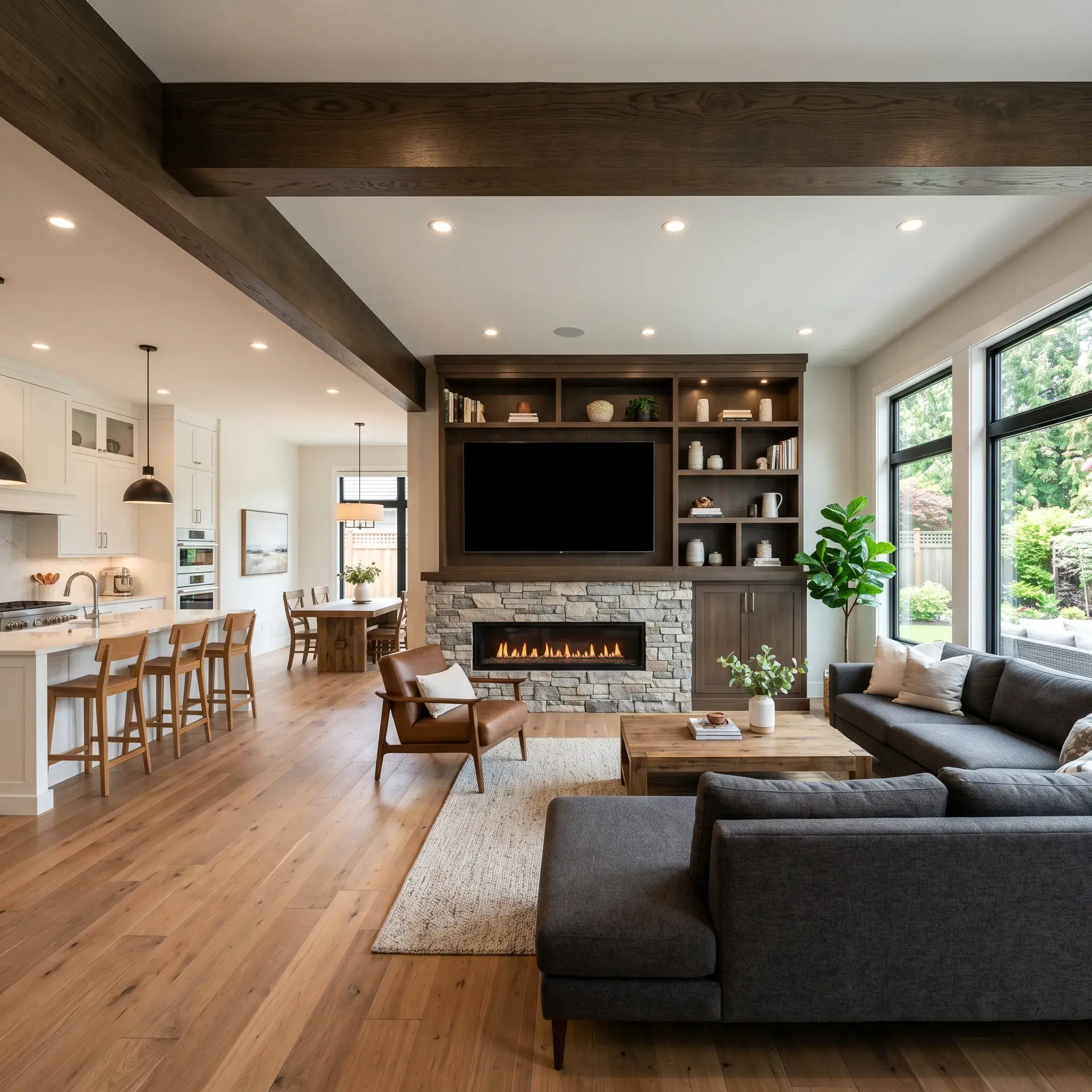 Open-concept living space renovation by Modern Touch Renovations